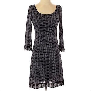 NWOT M.S.S.P. Dress High Waist Purple Black Size. Long Sleeves.  XS